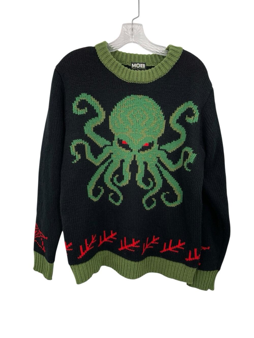 Middle Of Beyond Cthulhu Lovecraft Knit Holiday Sweater Black Size Small
